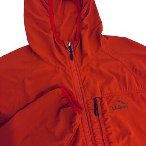 L.L. Bean Orange Trail Rain Jacket‎ Mens M Hooded Zip Up Waterproof Hiking